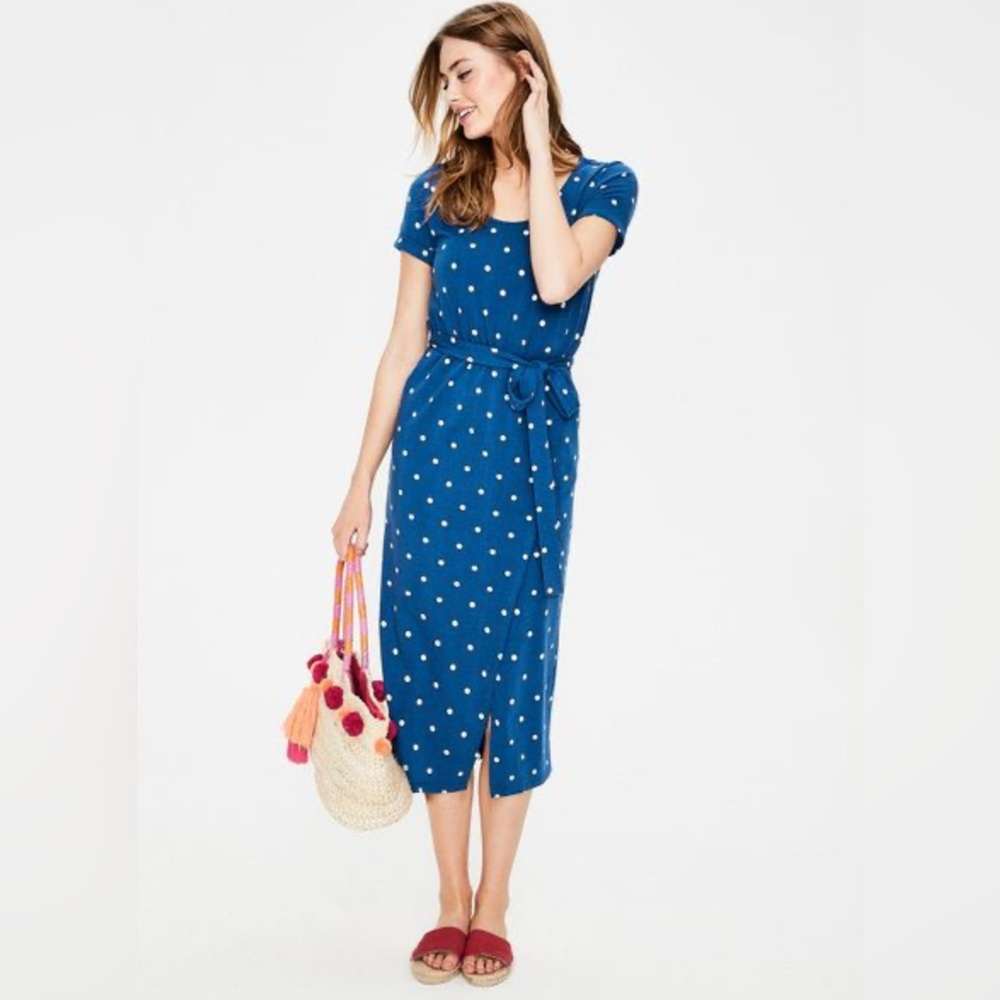 Boden Hallie Polka Dot Midi Dress